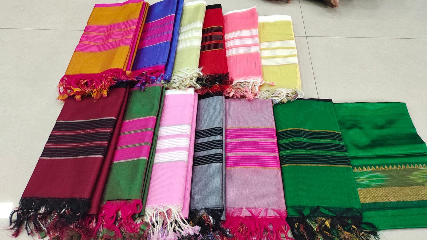 Mangalagiri Pattu Pochampally Boarder dress material -RS0019