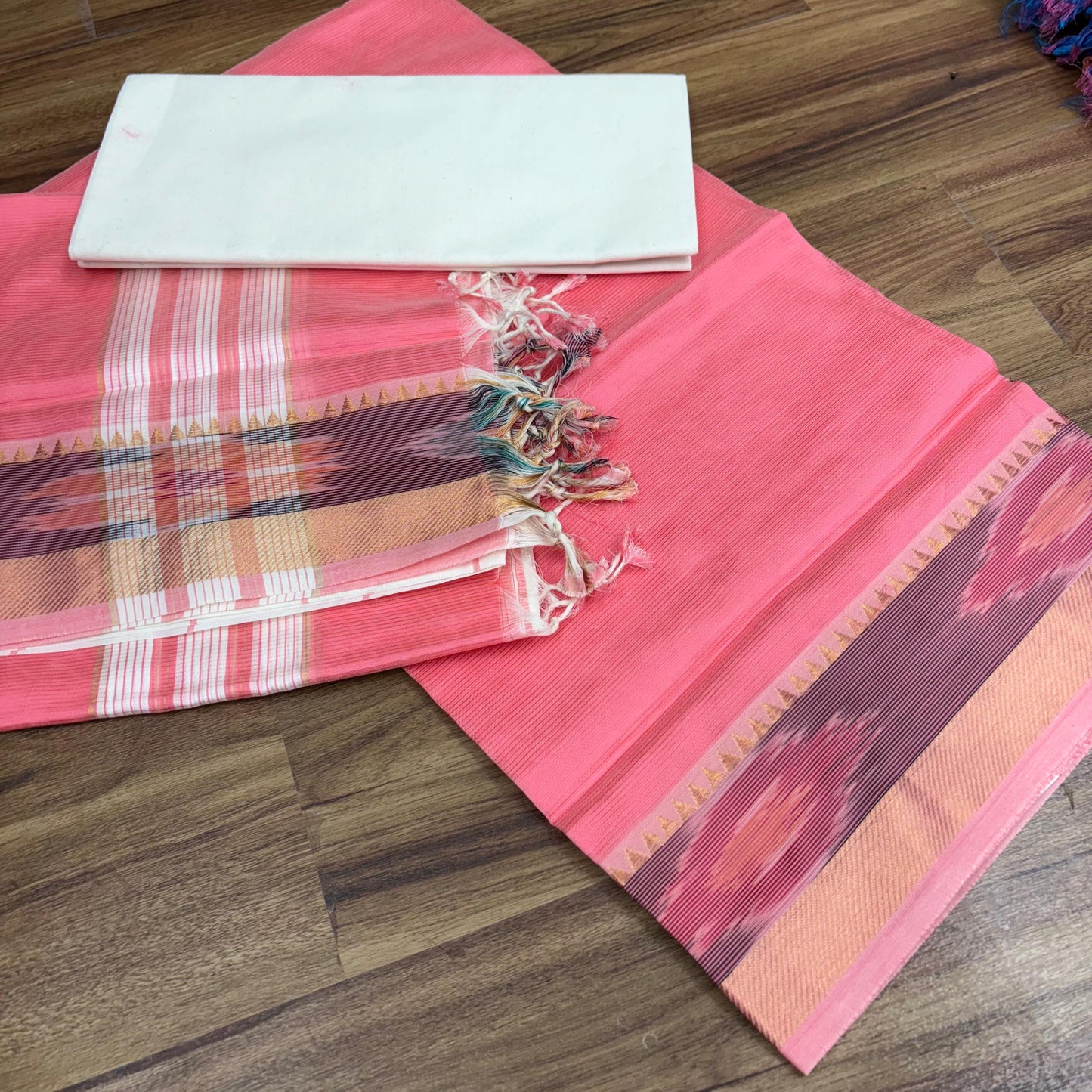 Mangalagiri Pattu Pochampally Boarder dress material -RS0019