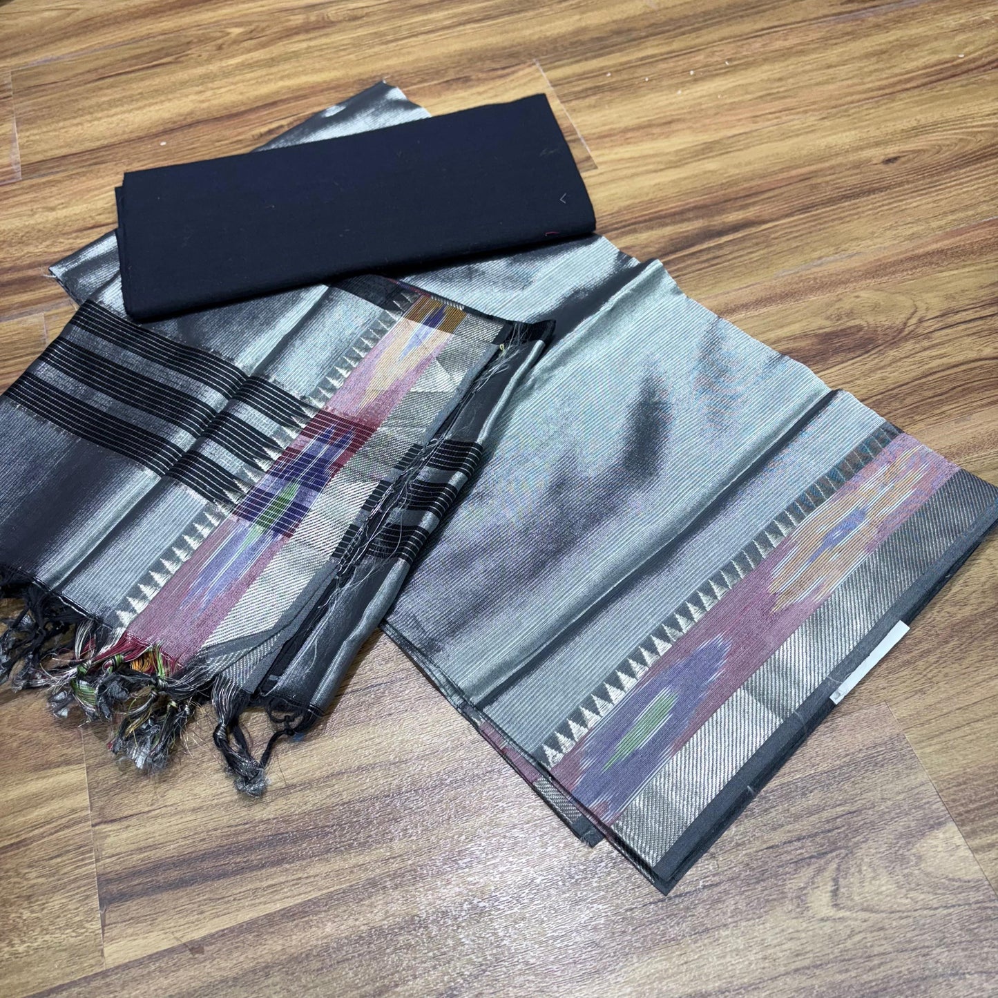 Mangalagiri Pattu Pochampally Boarder dress material -RS0019