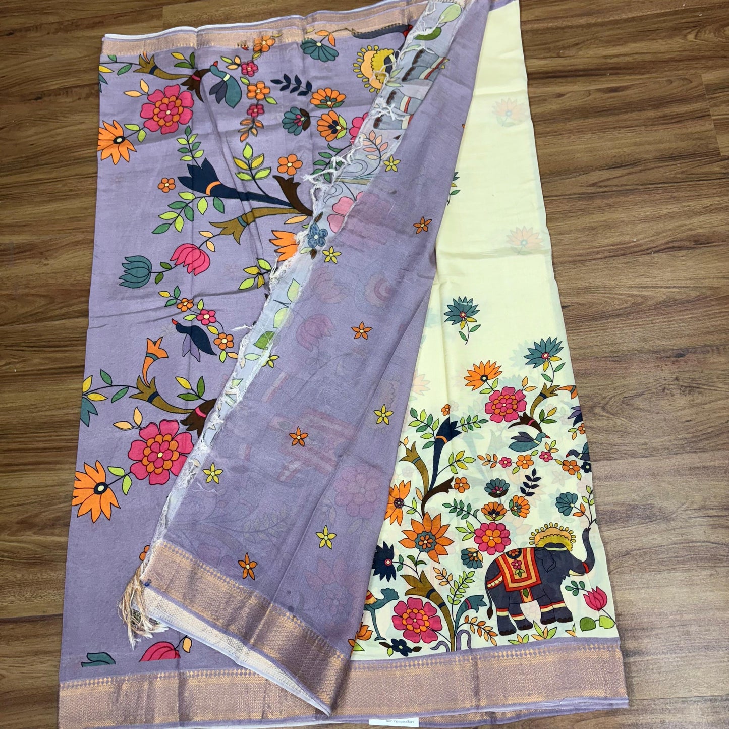 Mangalagiri Digital Print Small Boarder Sarees- RS002