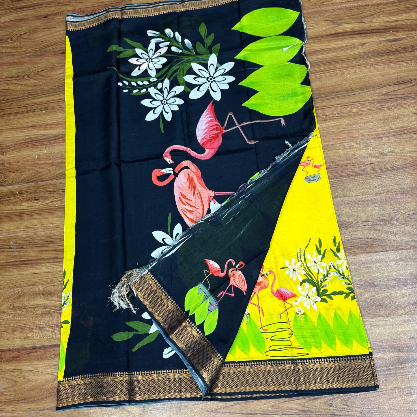 Mangalagiri Digital Print Small Boarder Sarees- RS002