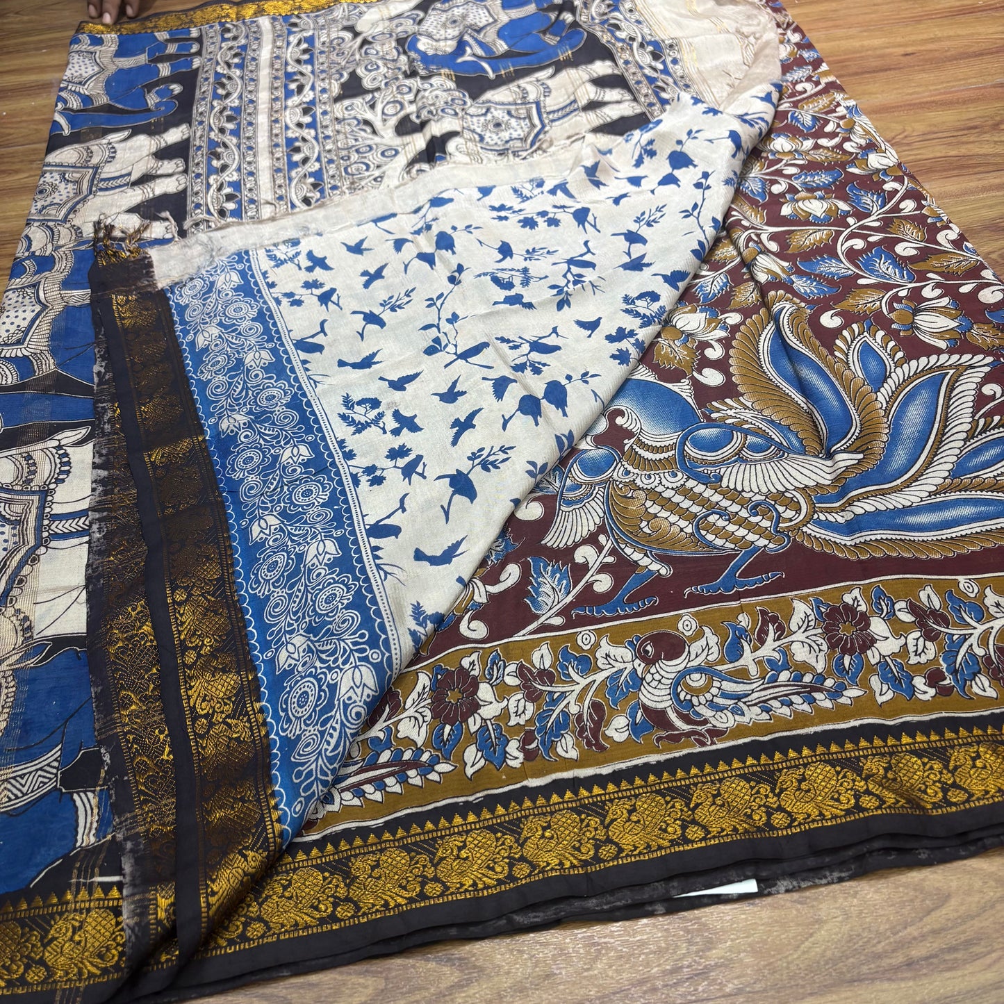 RS0020-10 Mangalagiri Silk Saree with all Over Kalamkari Print