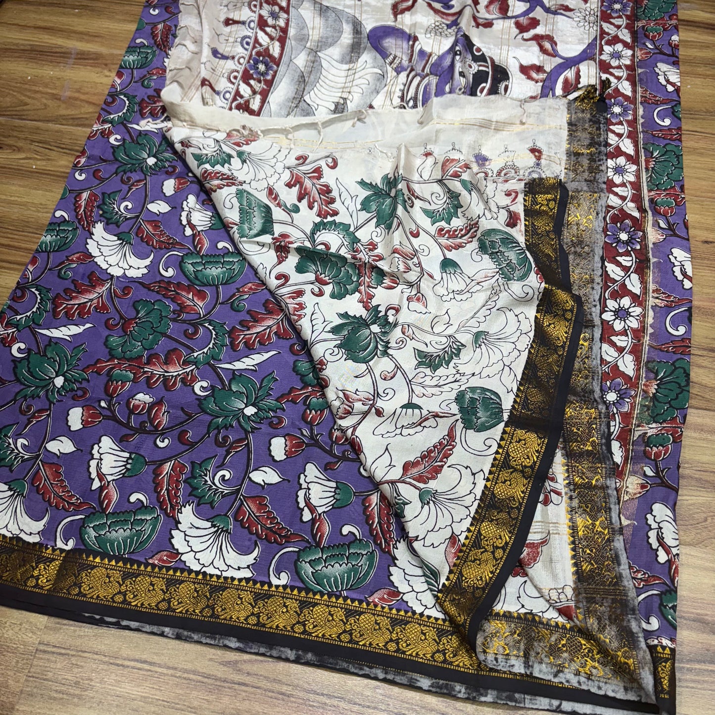 RS0020-6 Mangalagiri Silk Saree with all Over Kalamkari Print