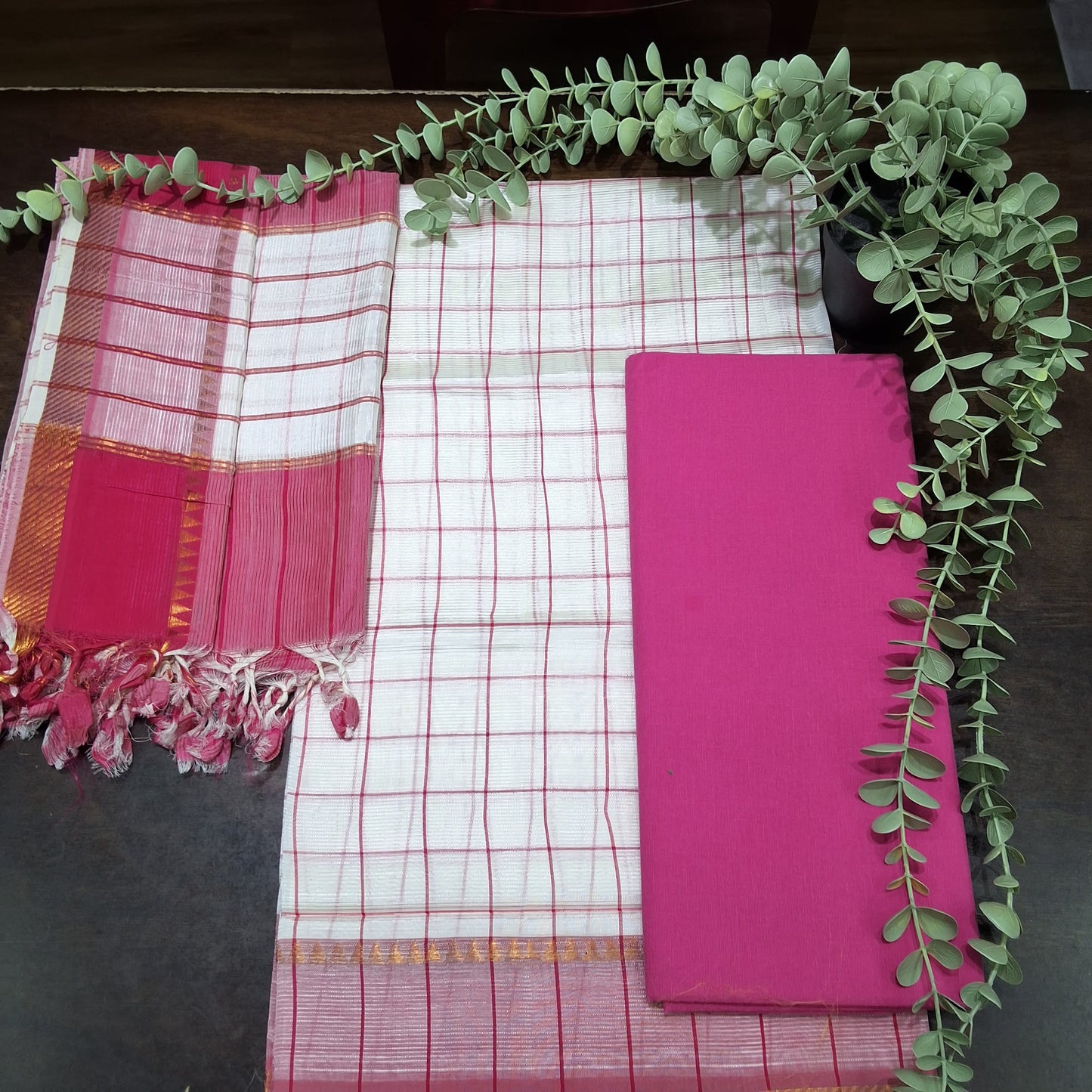 Rs0056-2-pattu checks dressmaterials