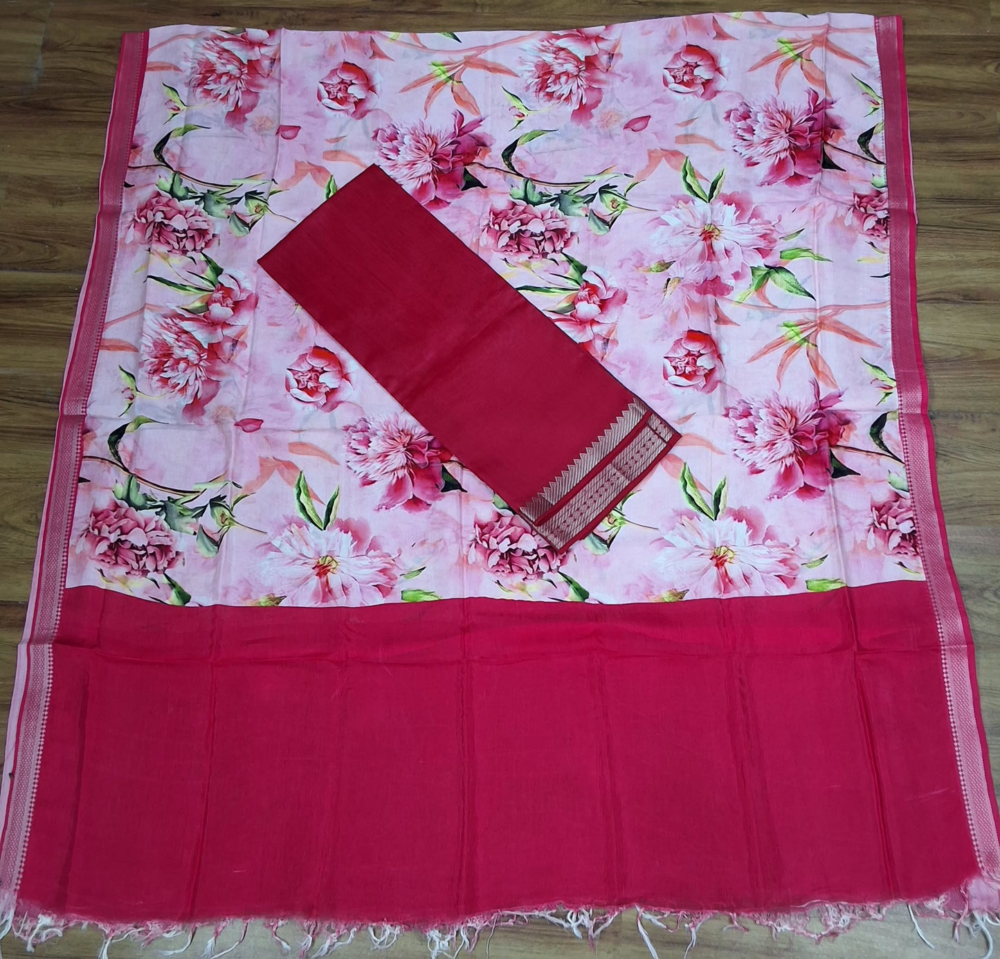 Pattu digital print dress materials -RS0015