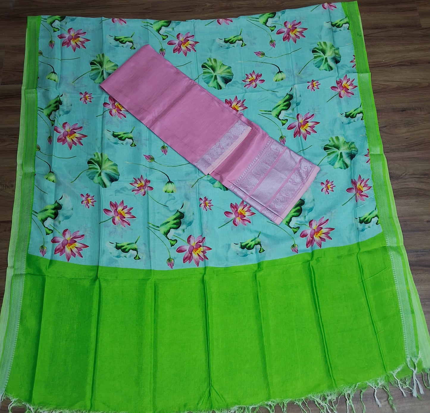 Pattu digital print dress materials -RS0015