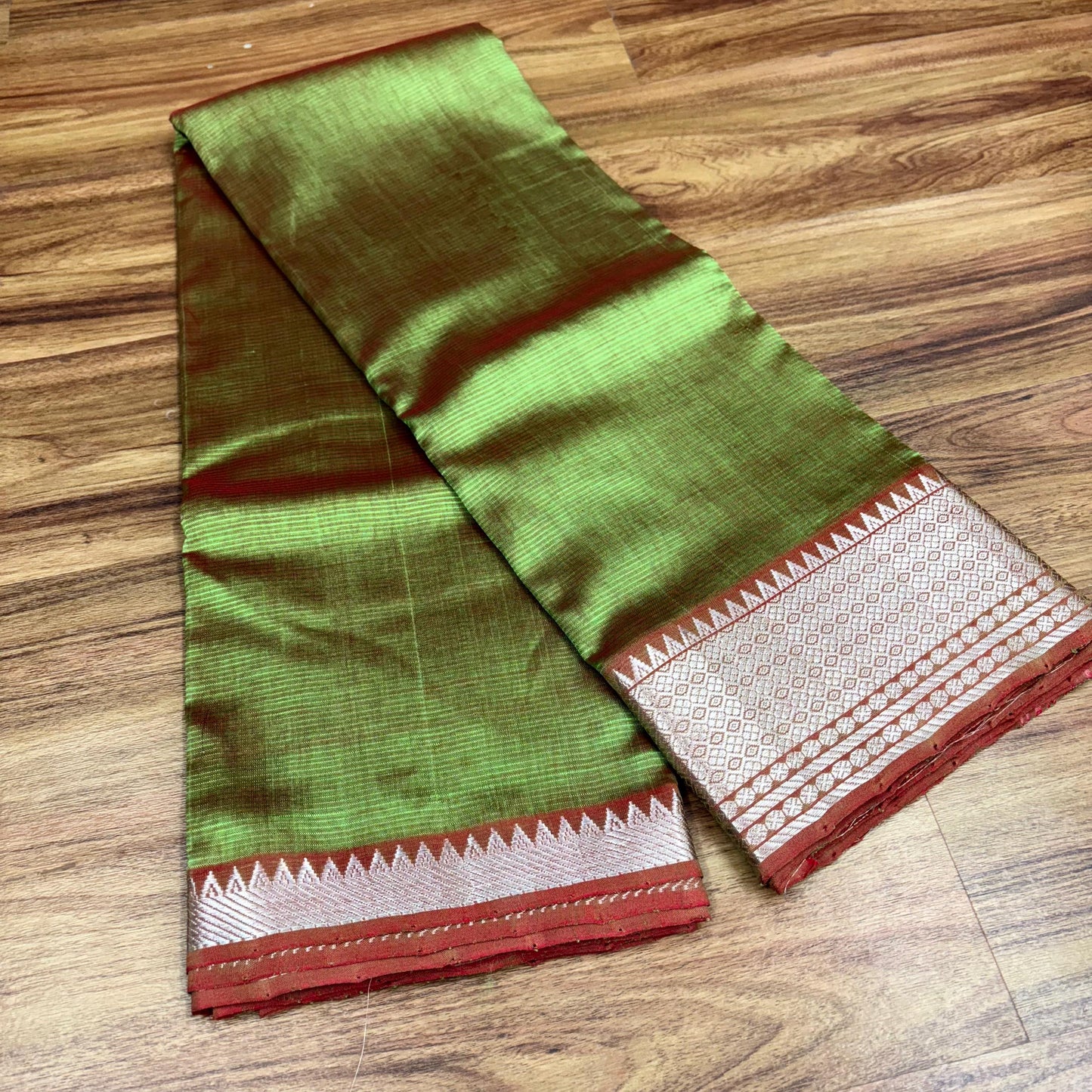 150-50 border mangalagiri handloom pattu plain Sarees -RS0010-2