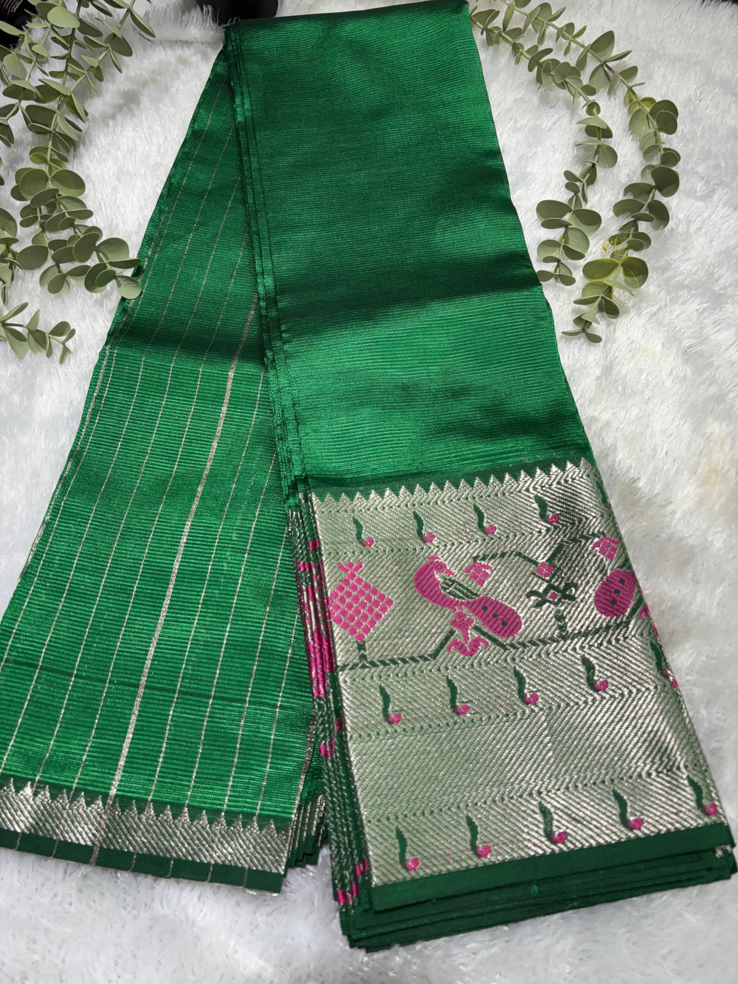 Rs0078-2 Mangalagiri pattu sarees with pythani borders