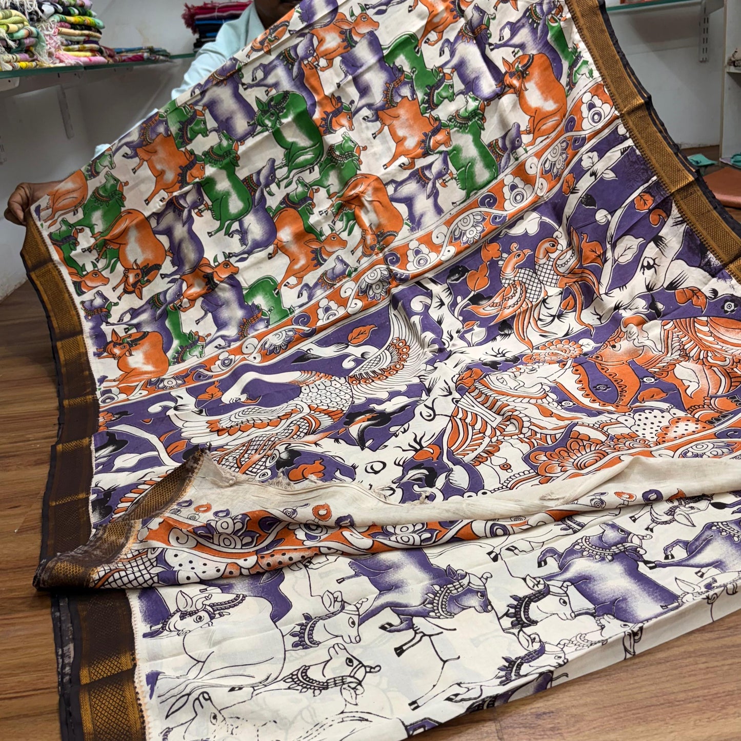 Mangalagiri pichwai print Sarees Rs0038 -2