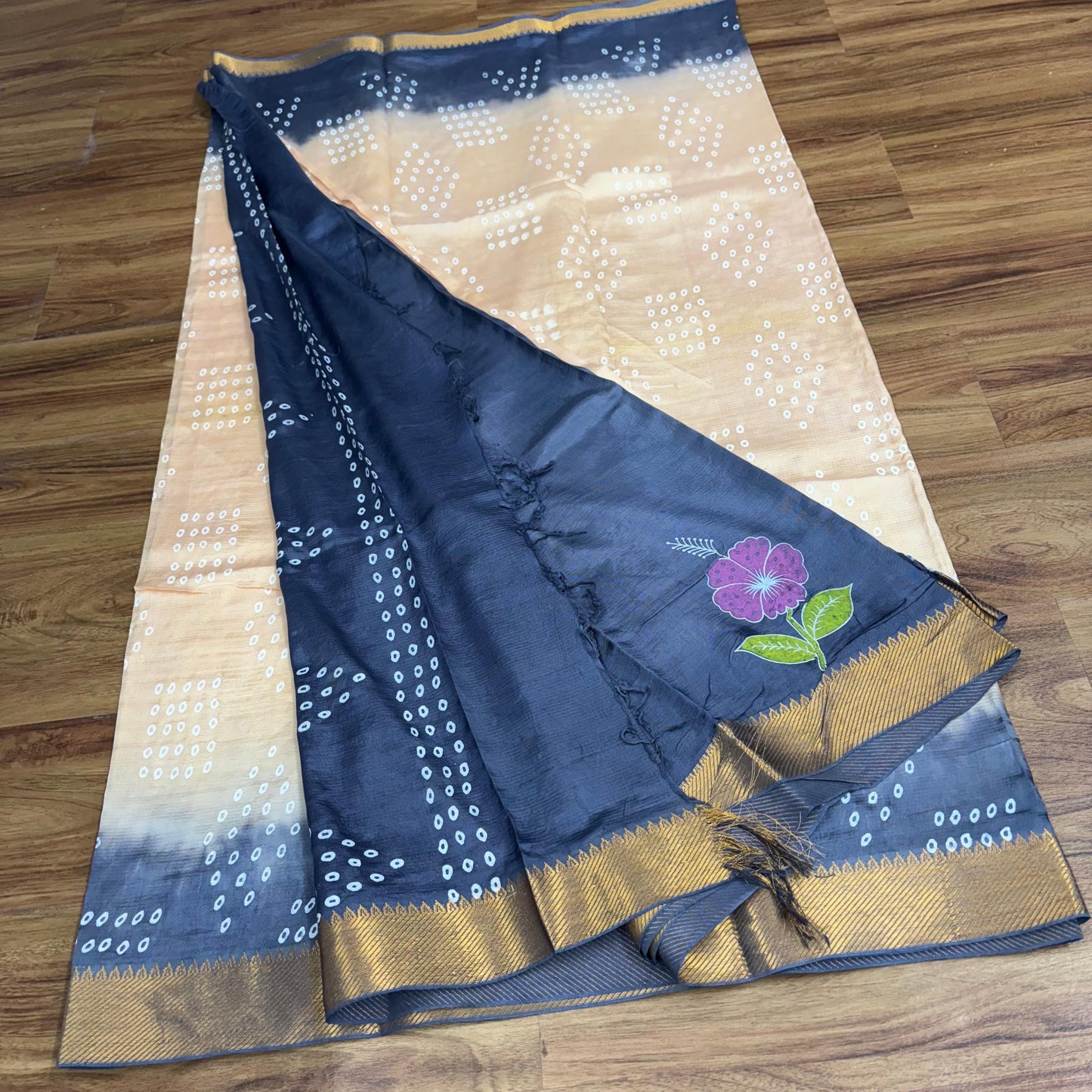 Rs0084-7 Mangalagiri pattu handloom Bandini print sarees