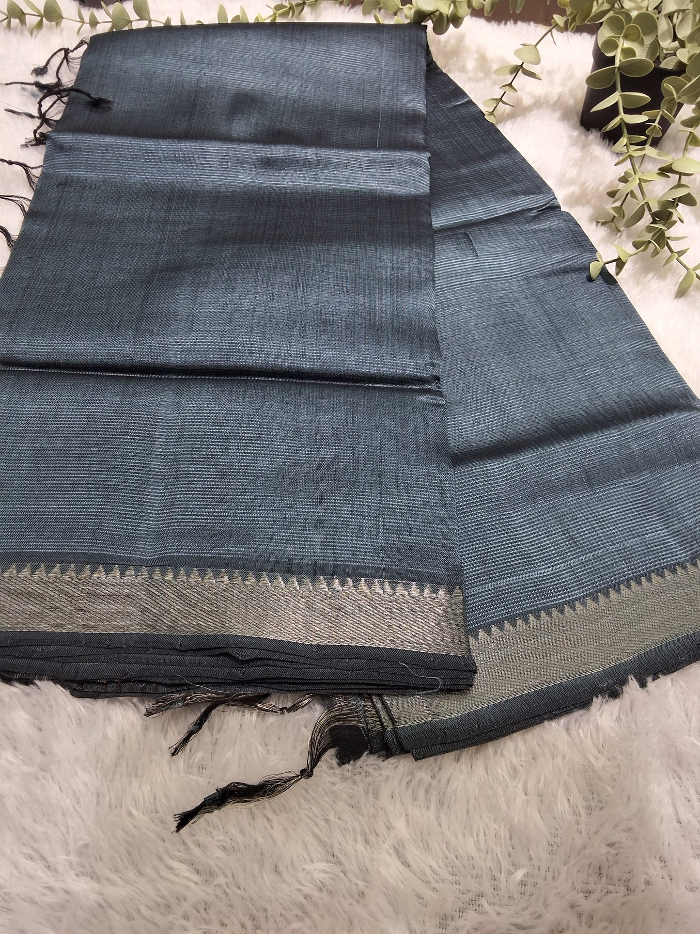 Rs0023-6 Mangalagiri pattu handloom 50-50 border sarees