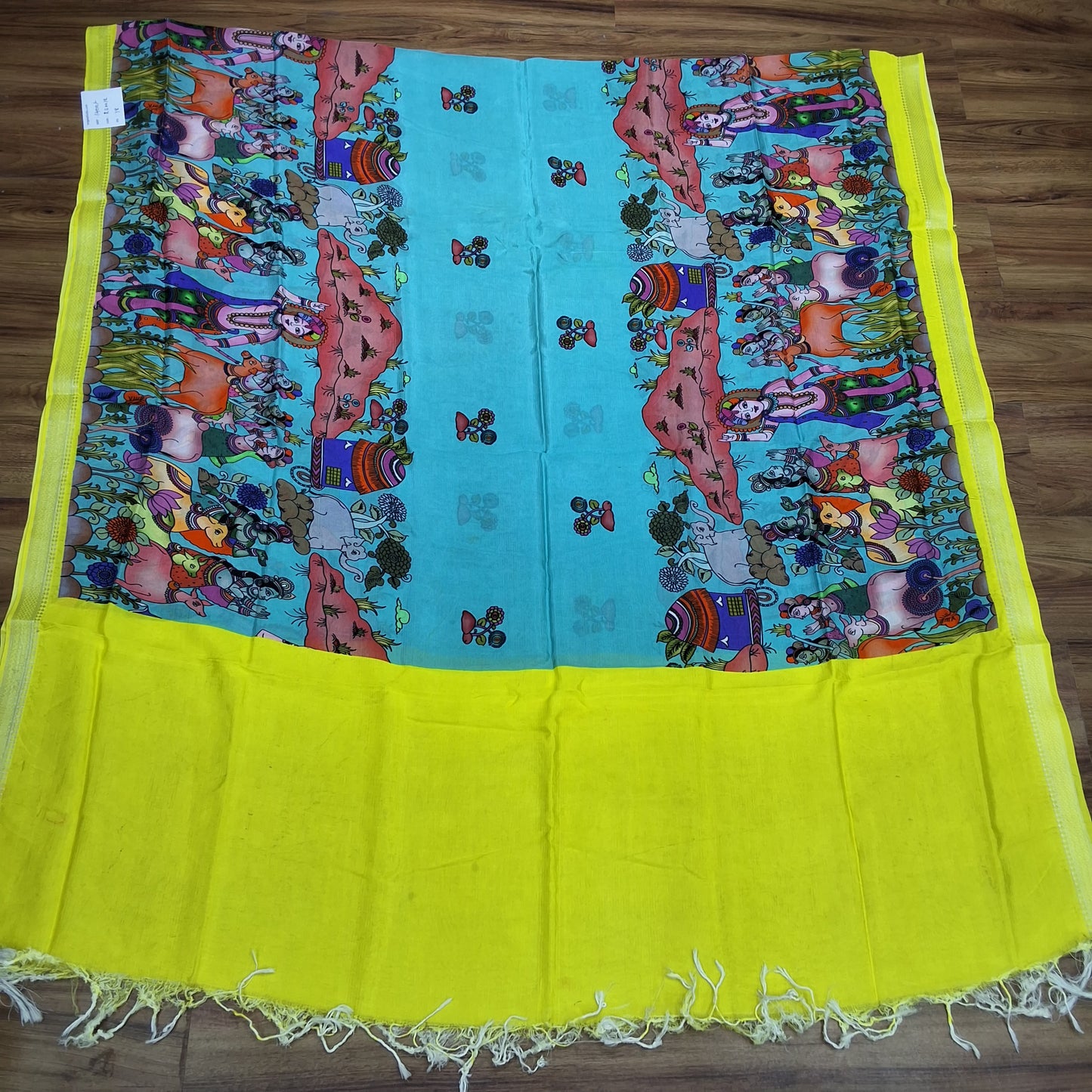 Mangalagiri digital print dupatta withzari border-RS0012