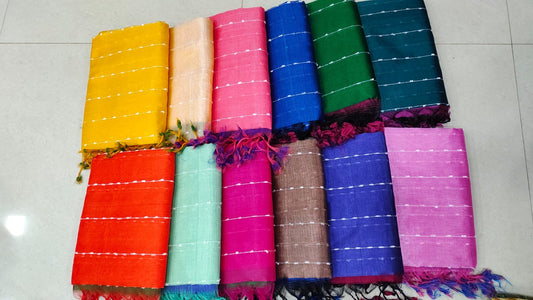 Pattu Jute Line Sarees -RS007