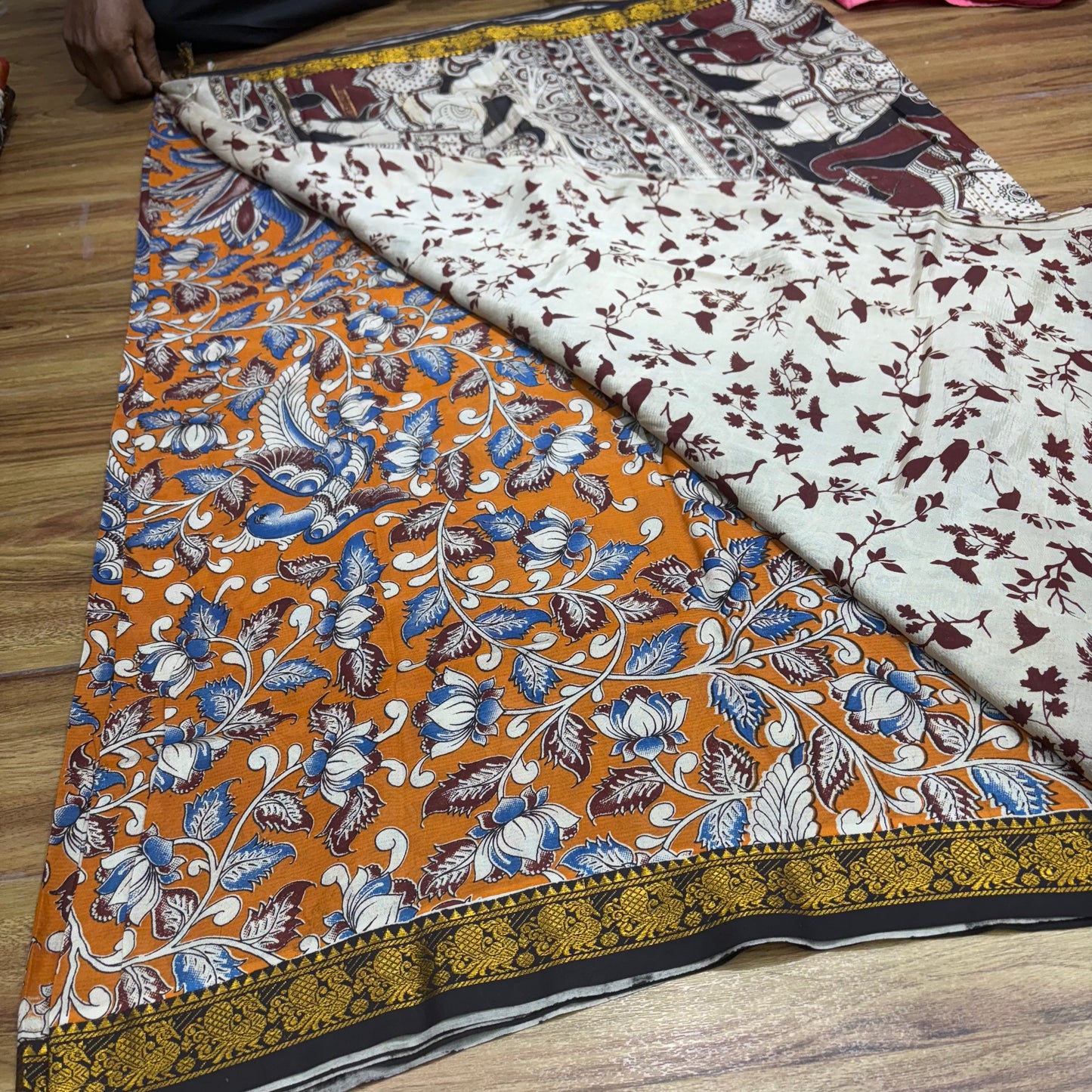 Pattu Kalamkari Outline Sarees - RS0020
