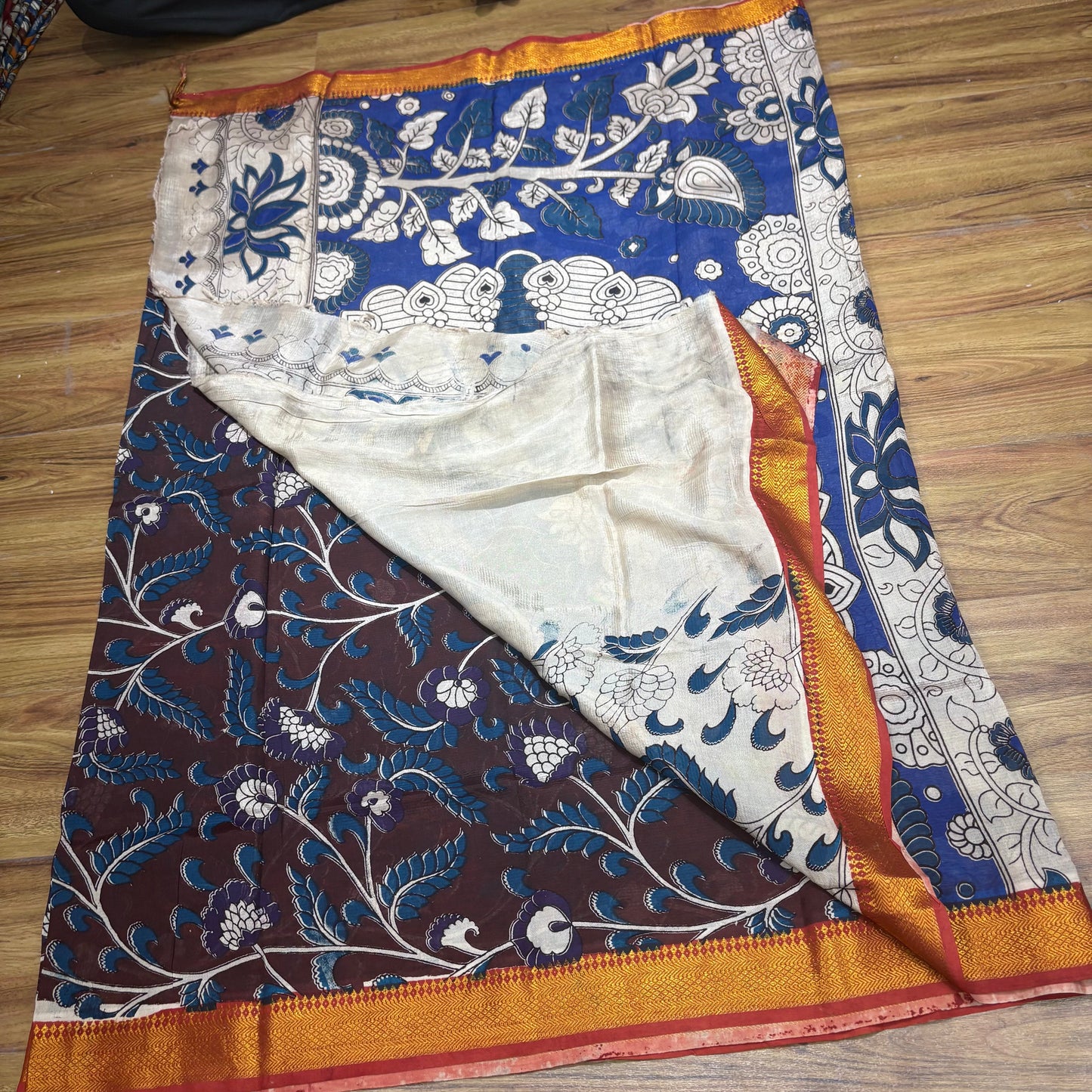 Pattu Kalamkari Outline Sarees - RS0020-3