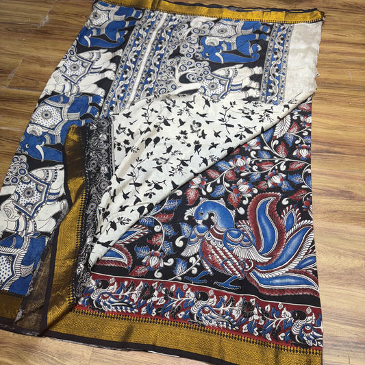 RS0020-7 Mangalagiri Silk Saree with all Over Kalamkari Print