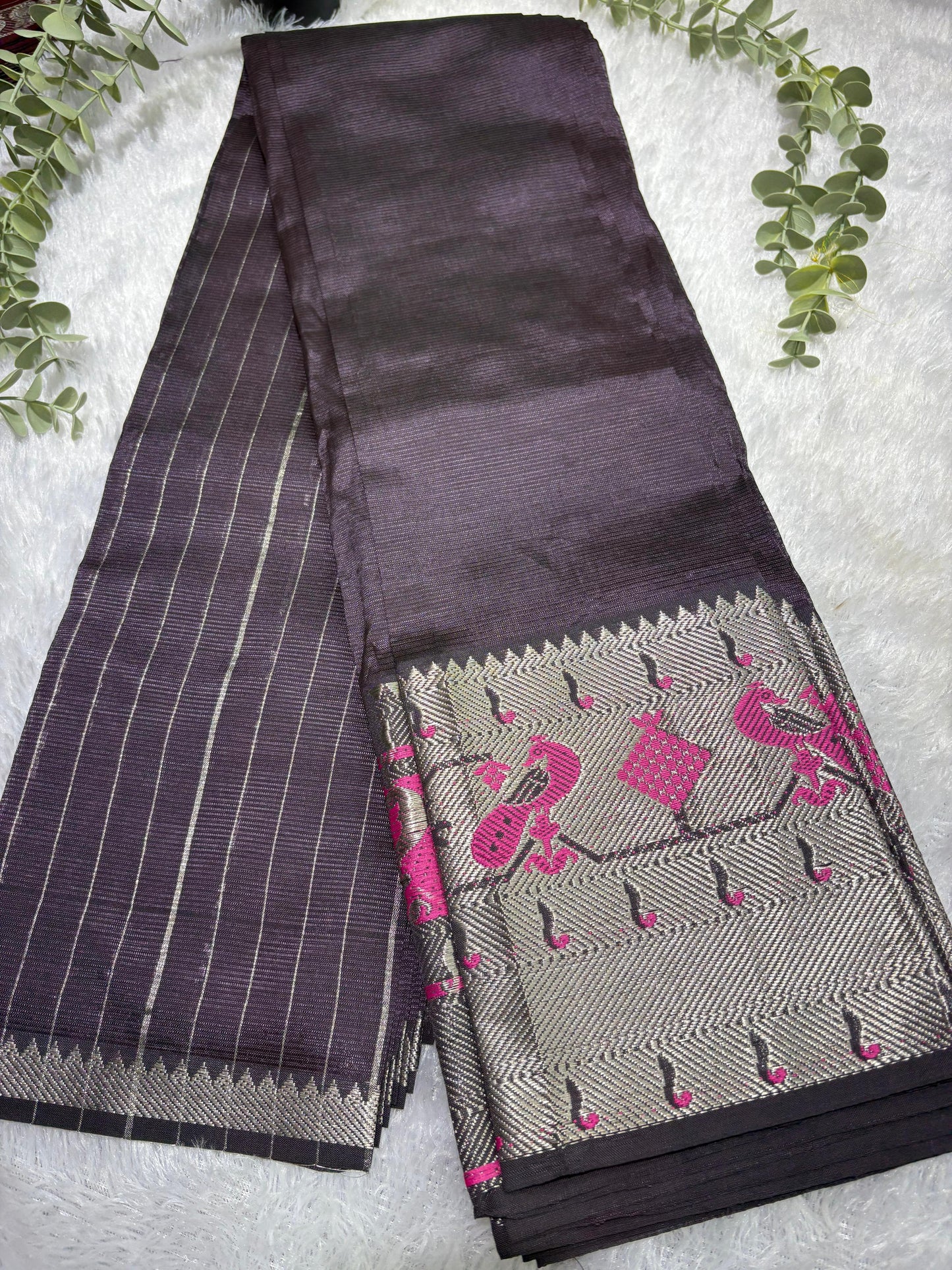 Rs0078-4 Mangalagiri pattu sarees with pythani borders