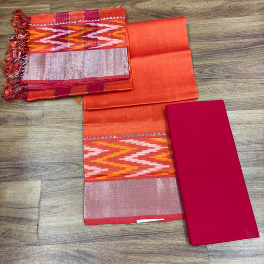 RS0033-5  Mangalagiri Pattu Pochampalli Design Dress Materials