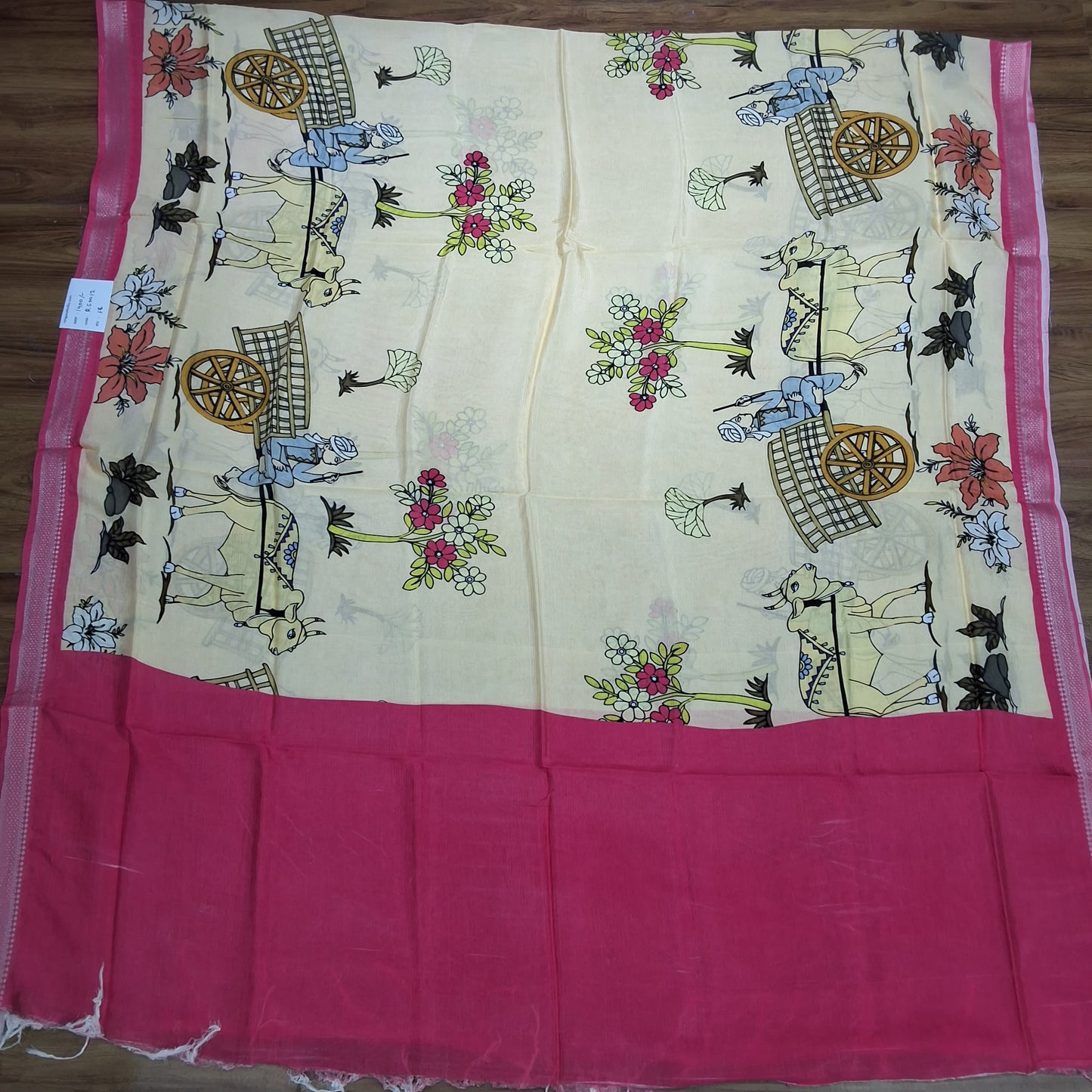Mangalagiri digital print dupatta withzari border-RS0012