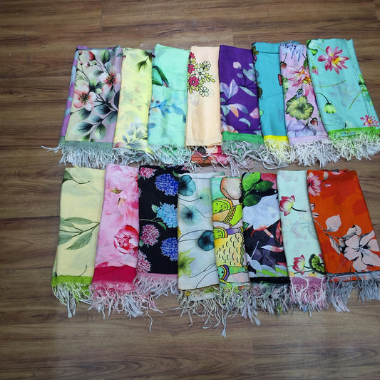 Mangalagiri digital print dupatta withzari border-RS0012