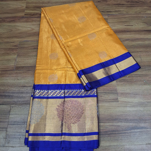 MANGALAGIRI PATTU GOLD ZARI BORDER  TISSUE SAREES RS0011-4