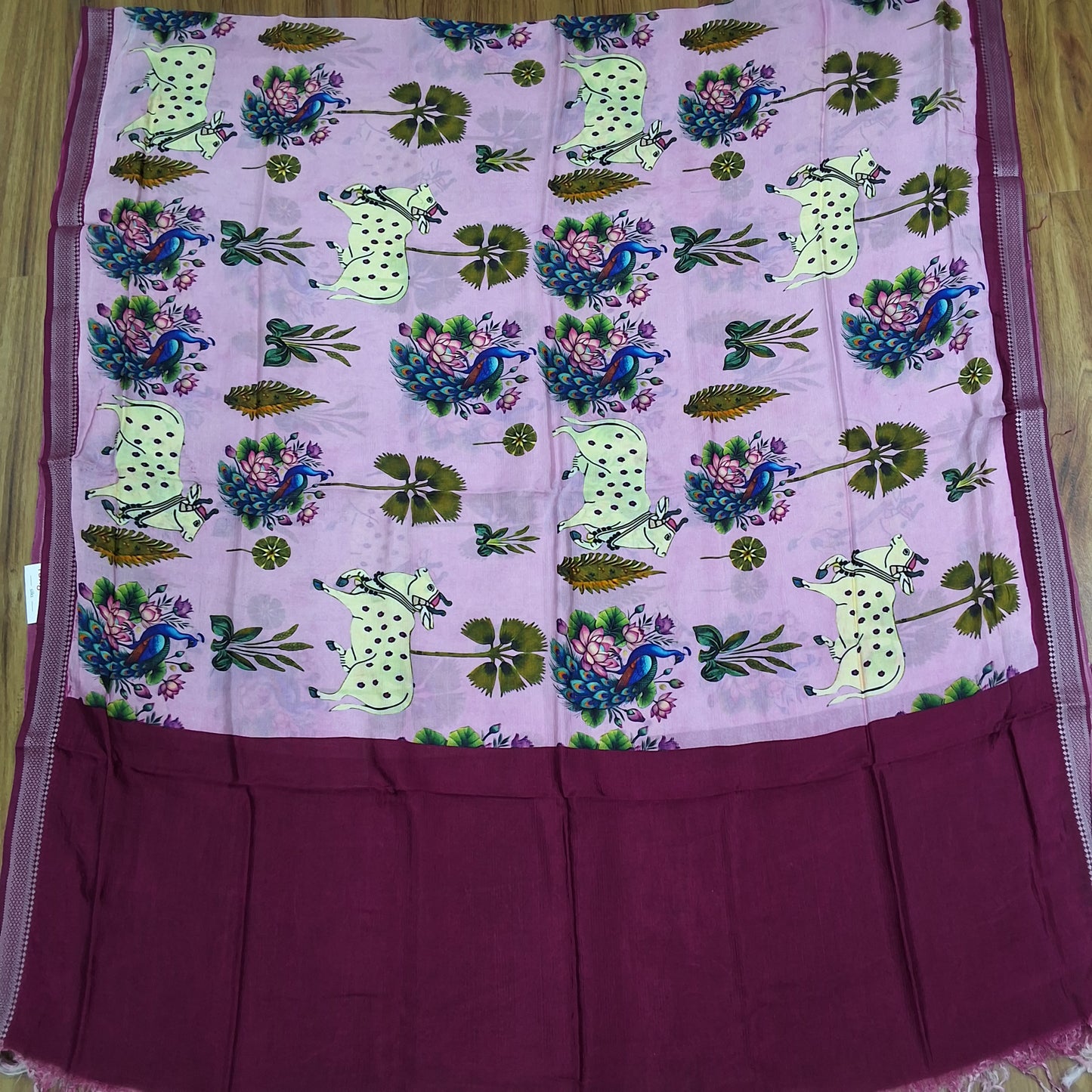 Mangalagiri digital print dupatta withzari border-RS0012