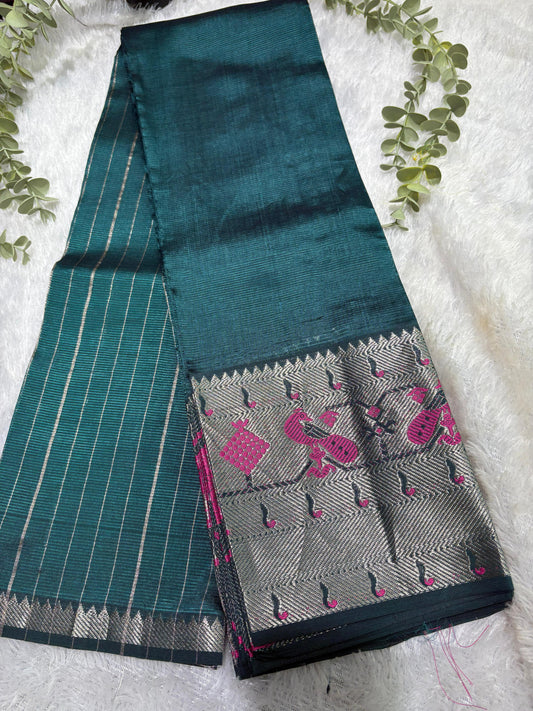 Rs0078-3 Mangalagiri pattu sarees with pythani borders