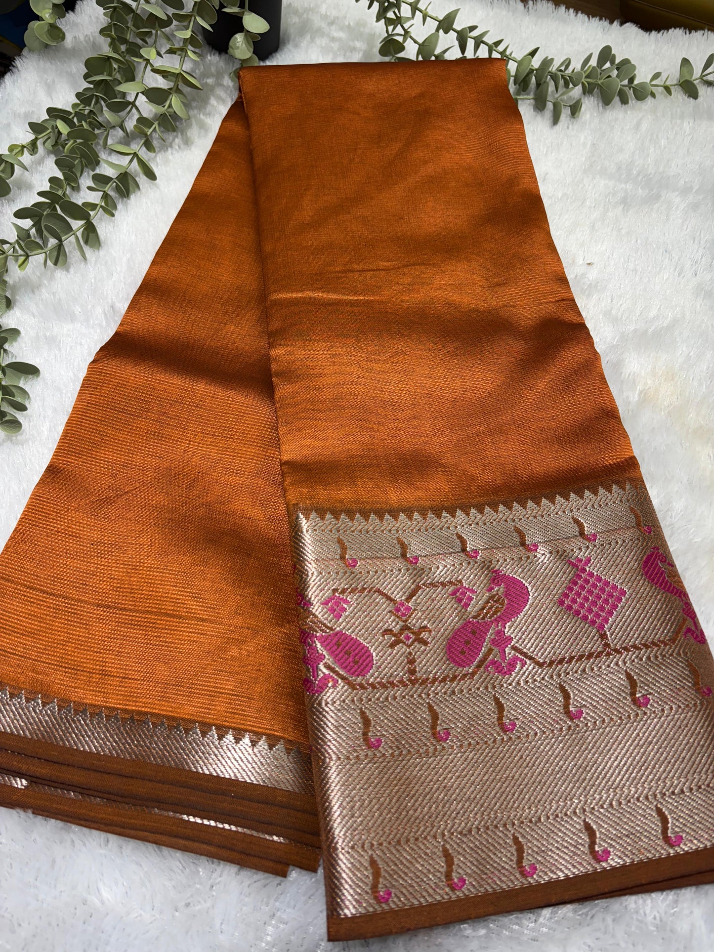 Rs0078-1 mangalagiri pattu sareeswith pythani borders