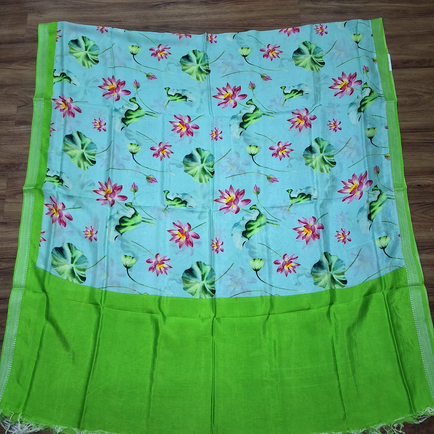 Mangalagiri digital print dupatta withzari border-RS0012