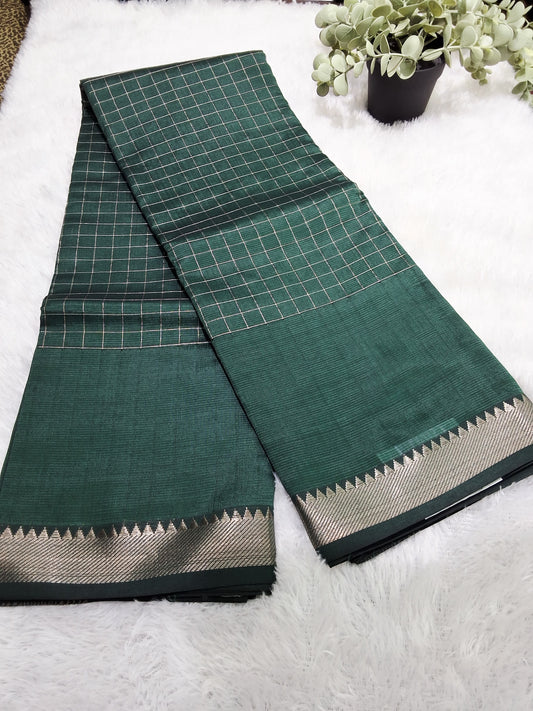 Rs0024-6 Mangalagiri pattu handloom missing checks sarees