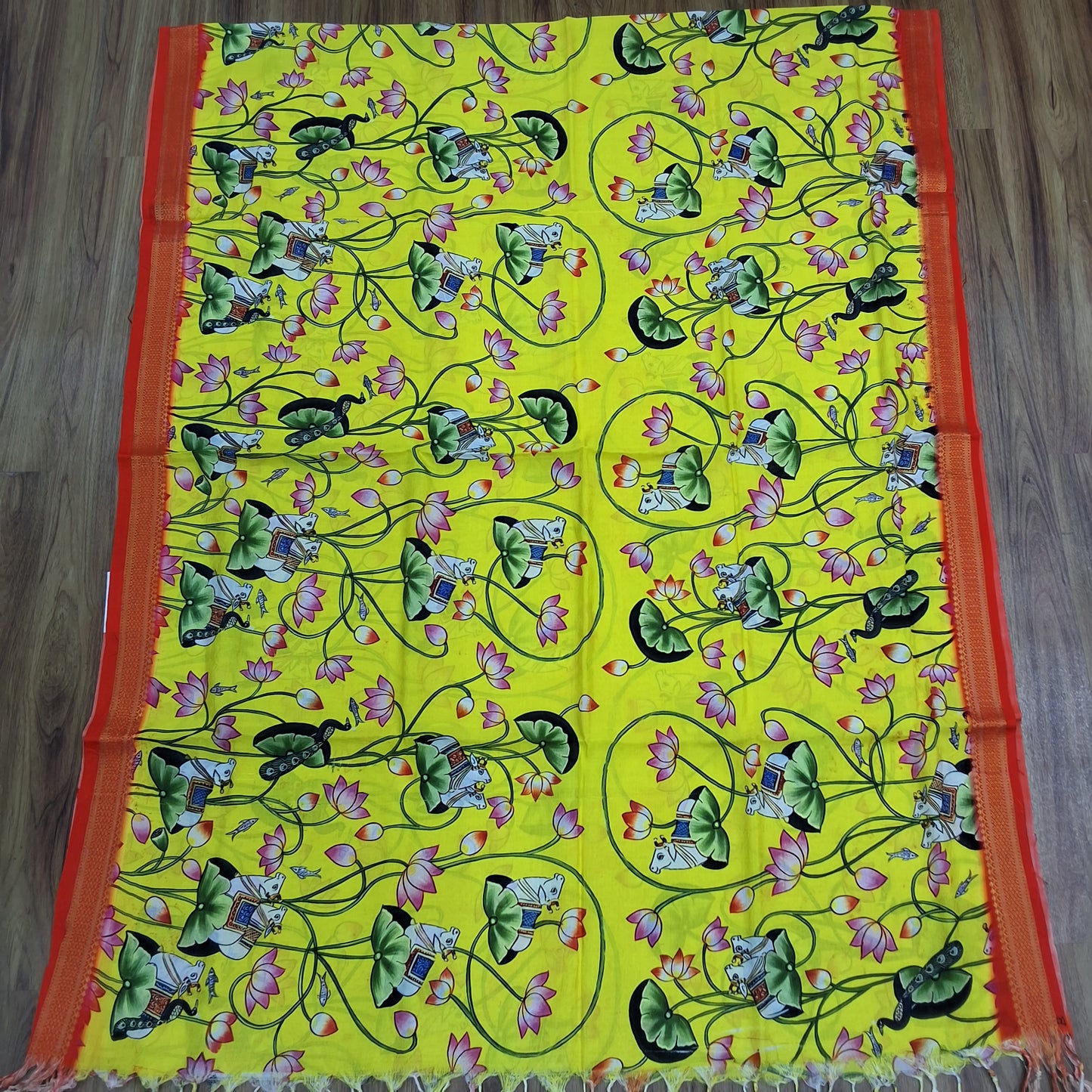 Mangalagiri digital print dupatta withzari border-RS0012