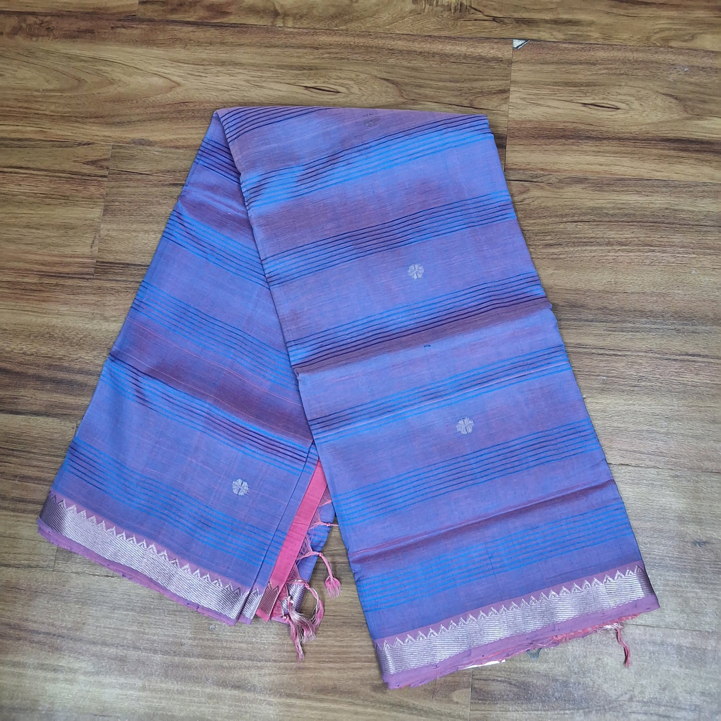 RS0032-Mangalagiri handloom  pattu 50-50 border sarees