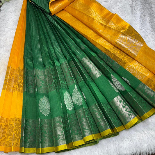 Rs0064-5 Mangalagiri pattu handloom kuppadam sarees