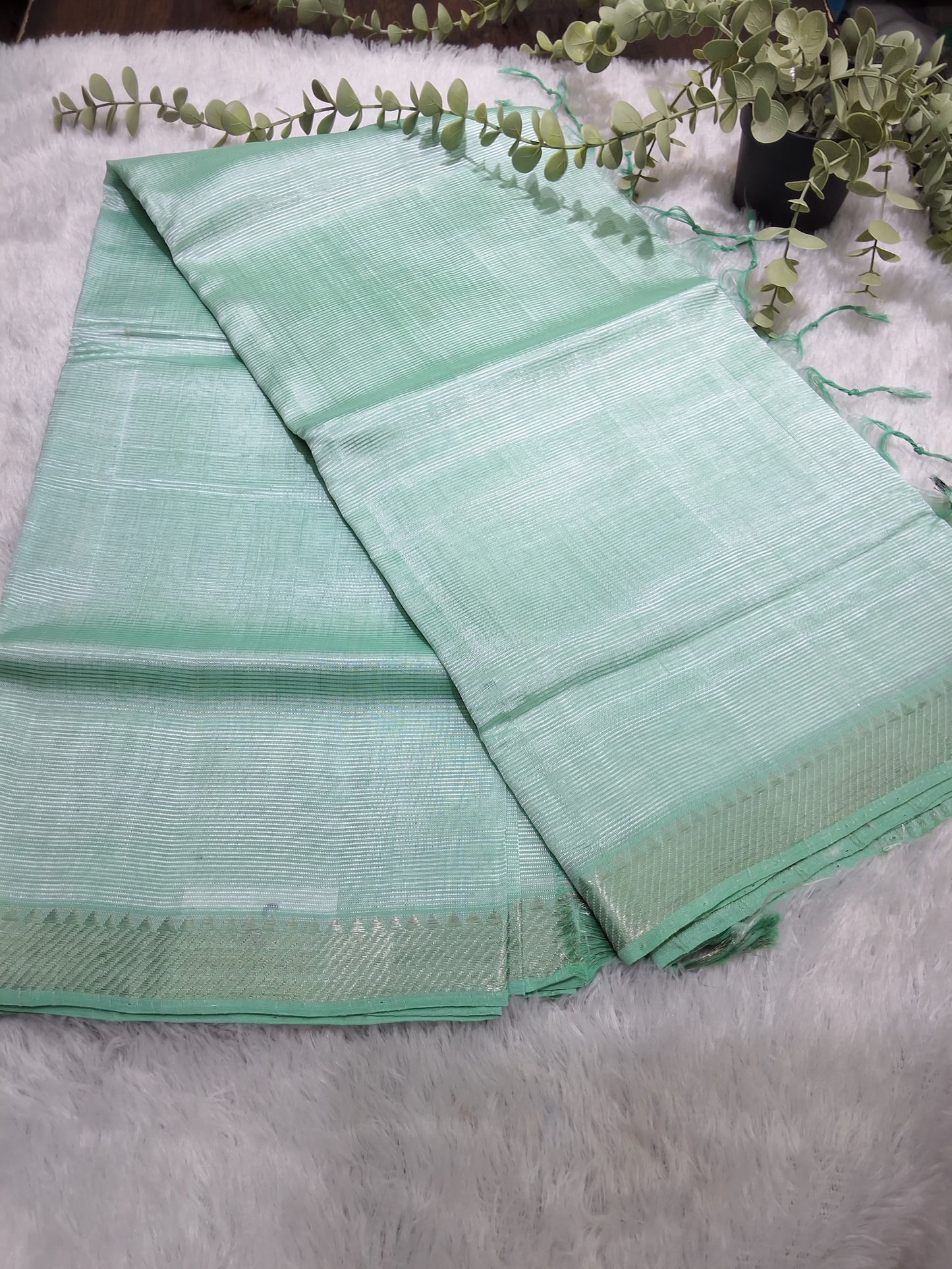 Rs0023-5 Mangalagiri pattu handloom 50-50 border sarees