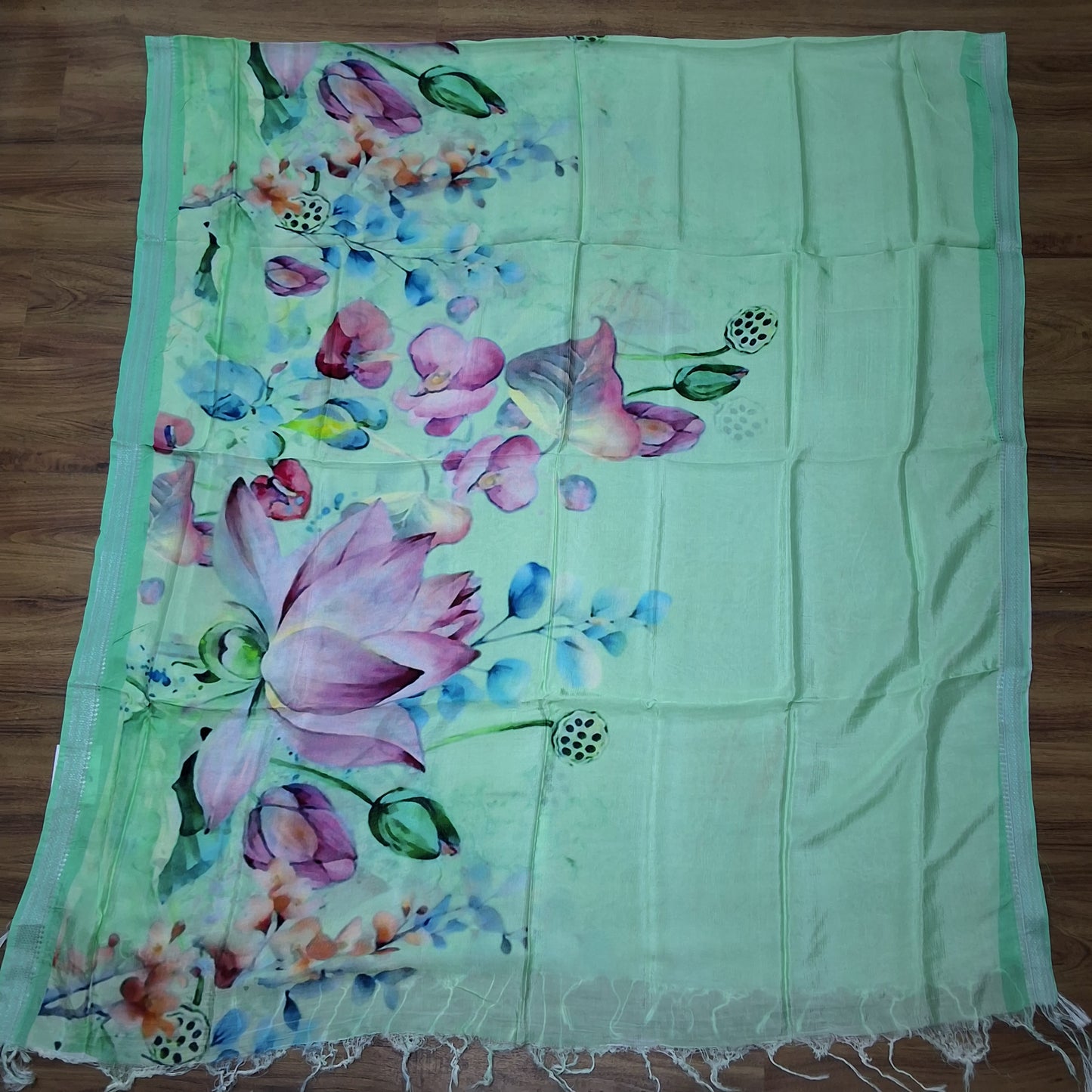 Mangalagiri digital print dupatta withzari border-RS0012
