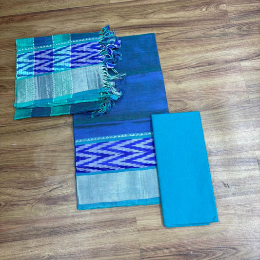 RS0033-9  Mangalagiri Pattu Pochampalli Design Dress Materials