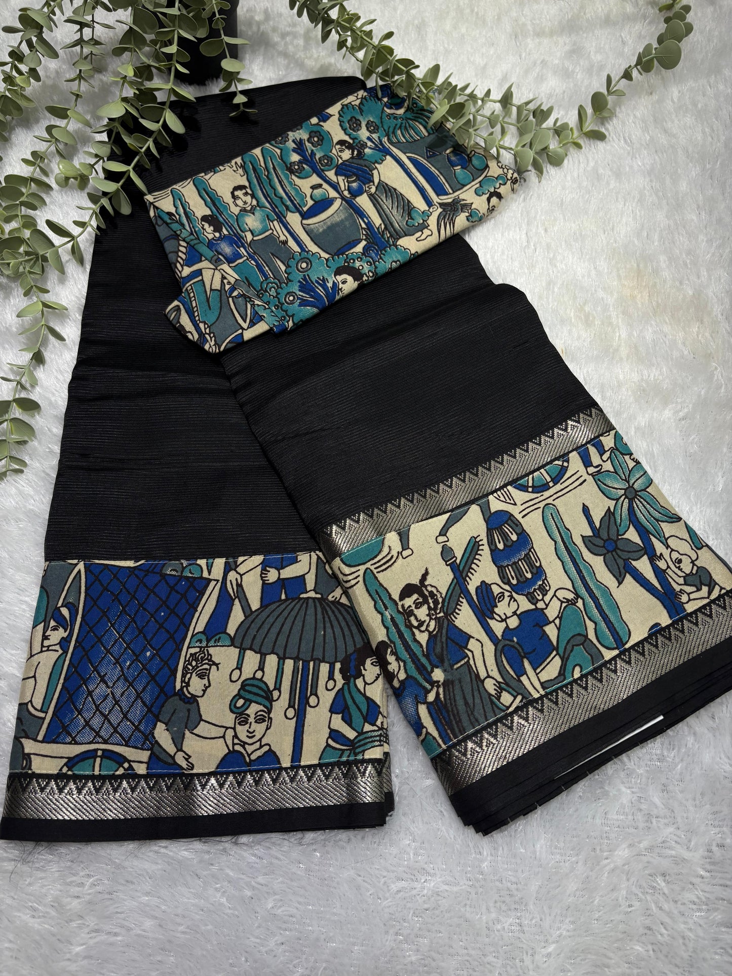 Rs0070-2 Mangalagiri pattu sarees with patch work