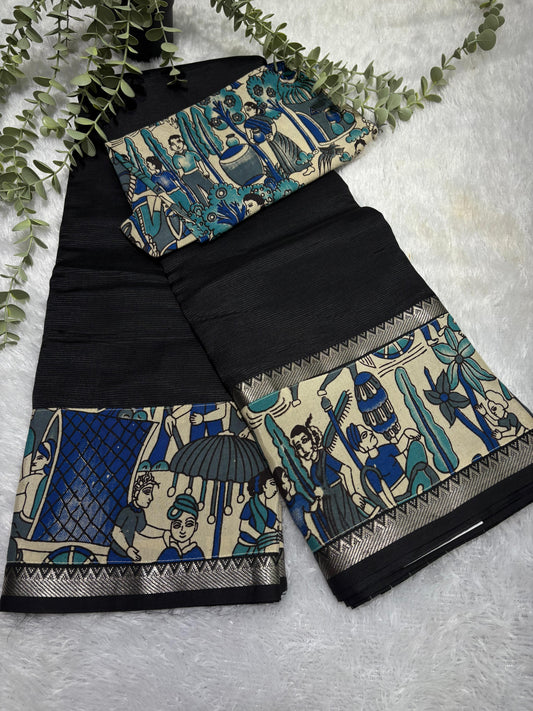 Rs0070-2 Mangalagiri pattu sarees with patch work