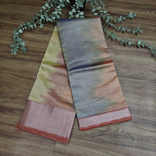 Rs0047-4 ikkath  design mangalagiri Silk Saree  150-50 border