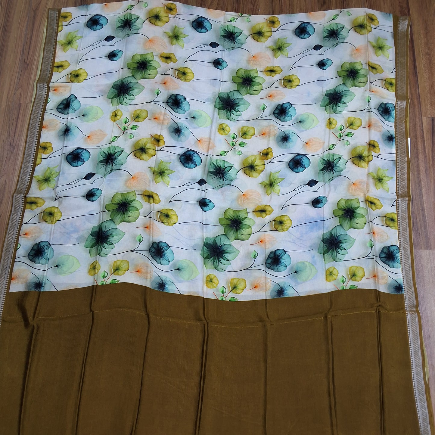 Mangalagiri digital print dupatta withzari border-RS0012