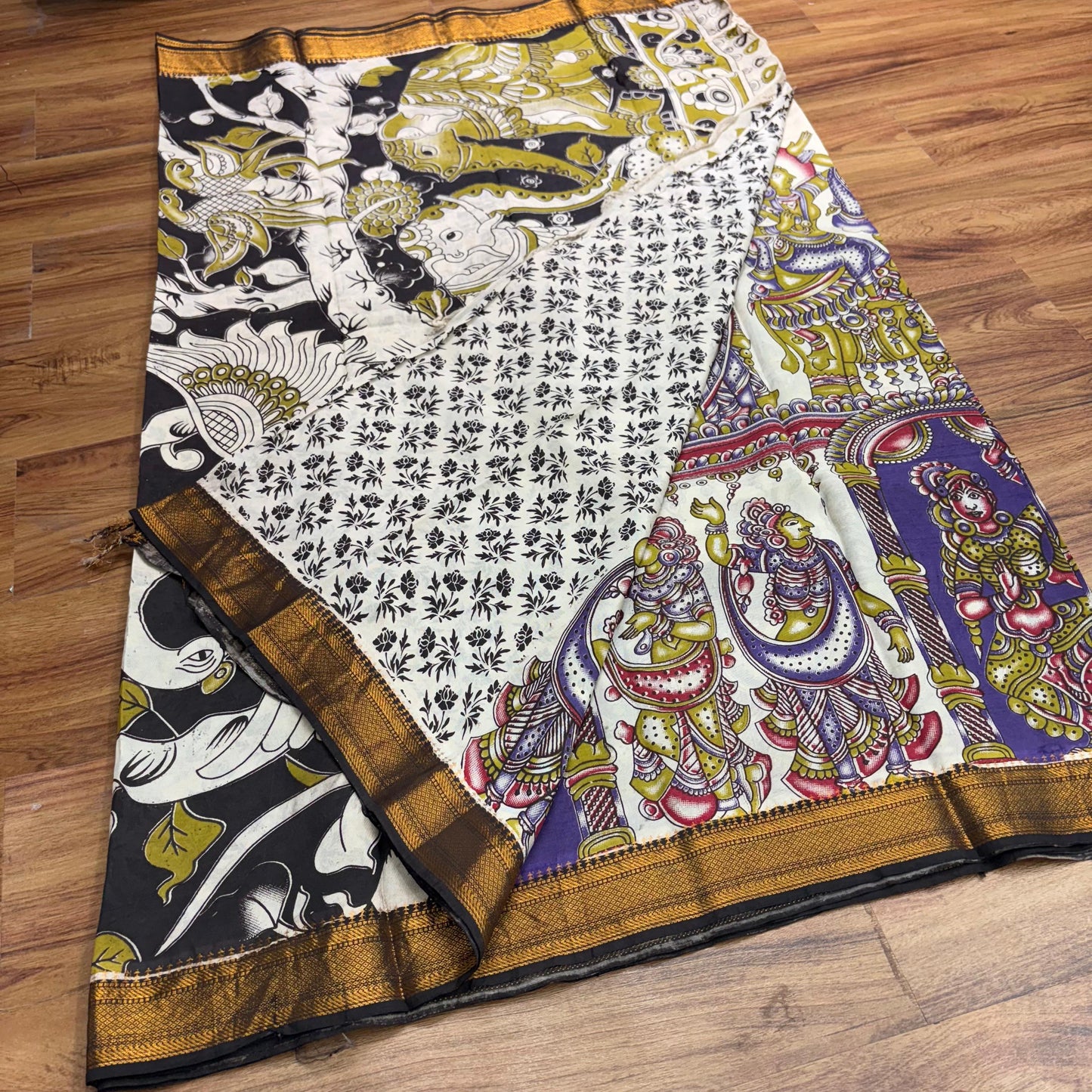 Mangalagiri pichwai print Sarees Rs0038 -4