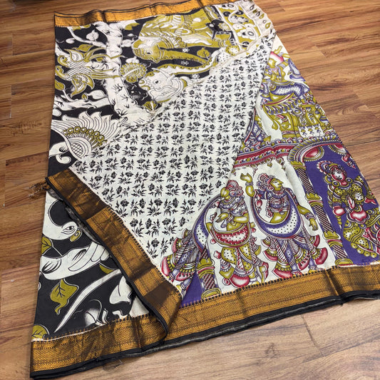 Mangalagiri pichwai print Sarees Rs0038 -4