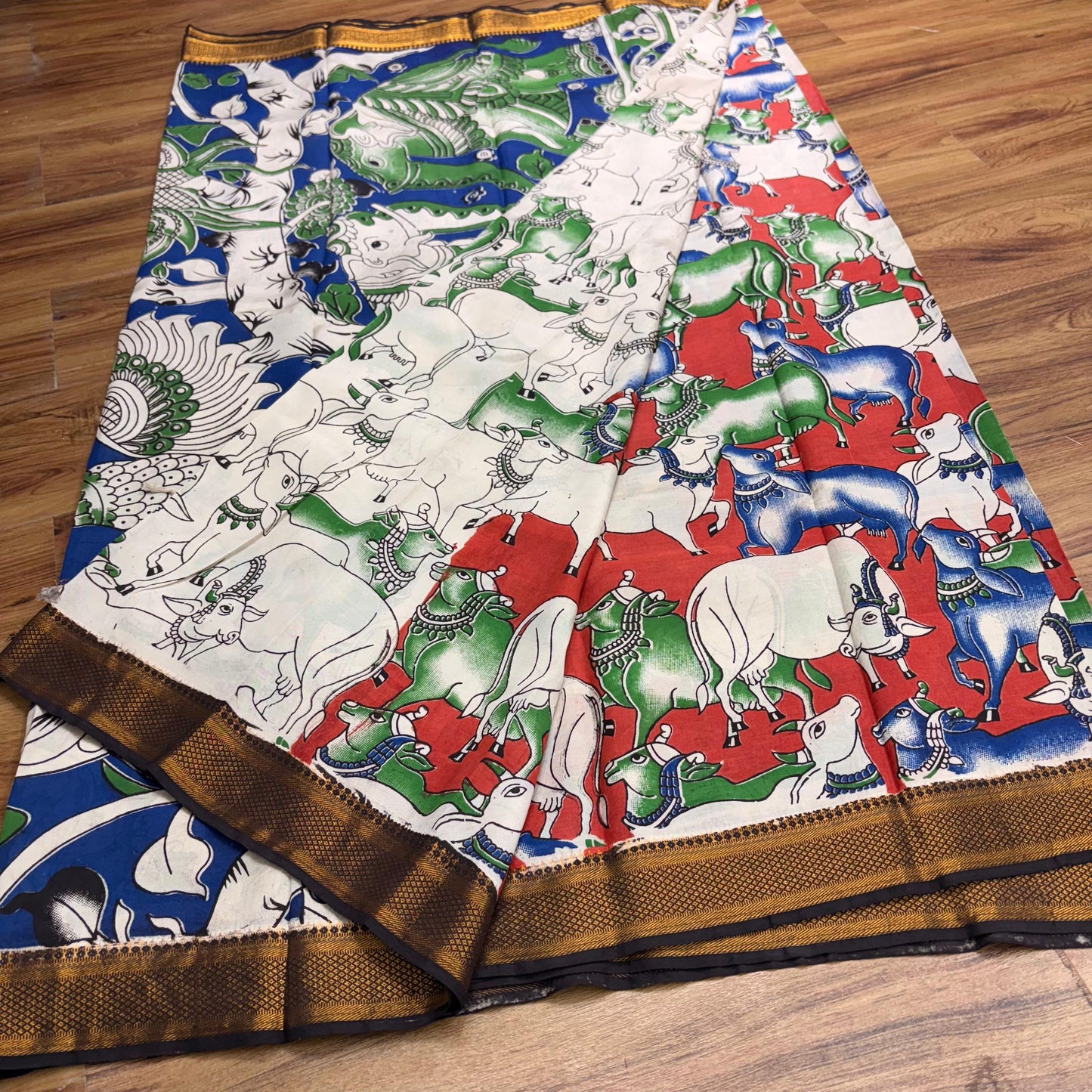 Rs0038 Mangalagiri pichwai print Sarees