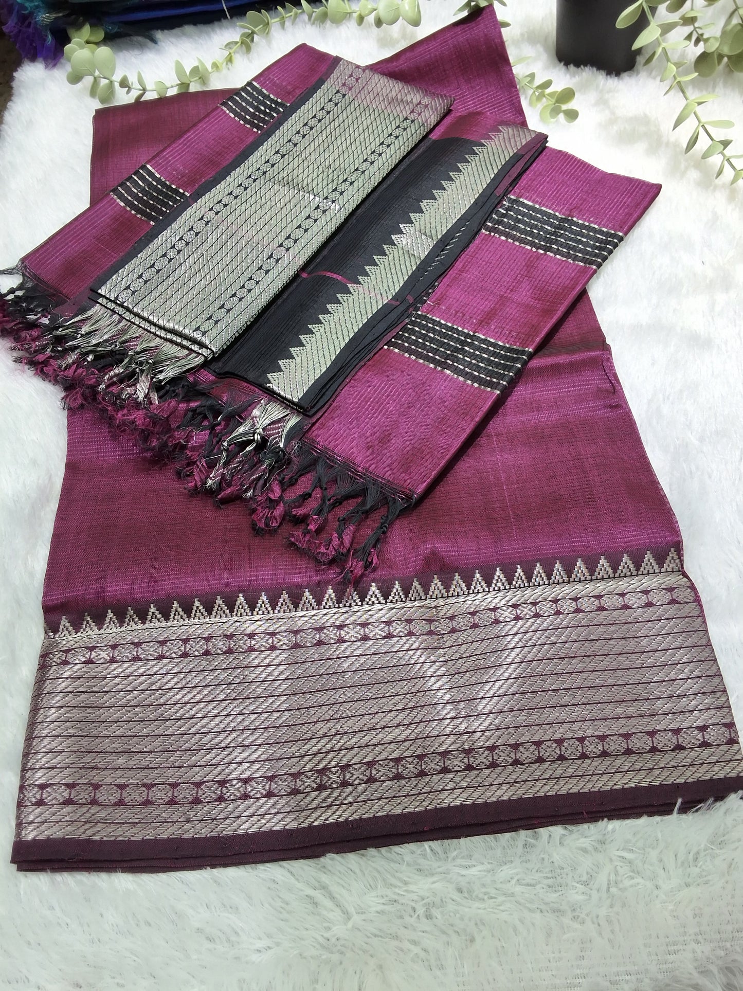 Rs0074-2 Mangalagiri pattu handloom big border  dressmaterials