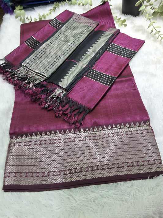 Rs0074-2 Mangalagiri pattu handloom big border  dressmaterials