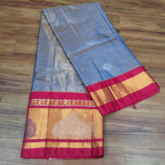 RS0011-MANGALAGIRI PATTU GOLD ZARI BORDER  TISSUE SAREES