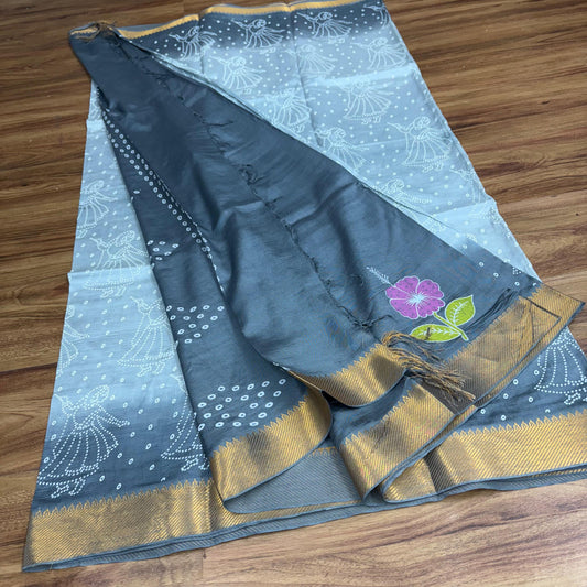 Rs0084-6Mangalagiri pattu handloom Bandini print sarees