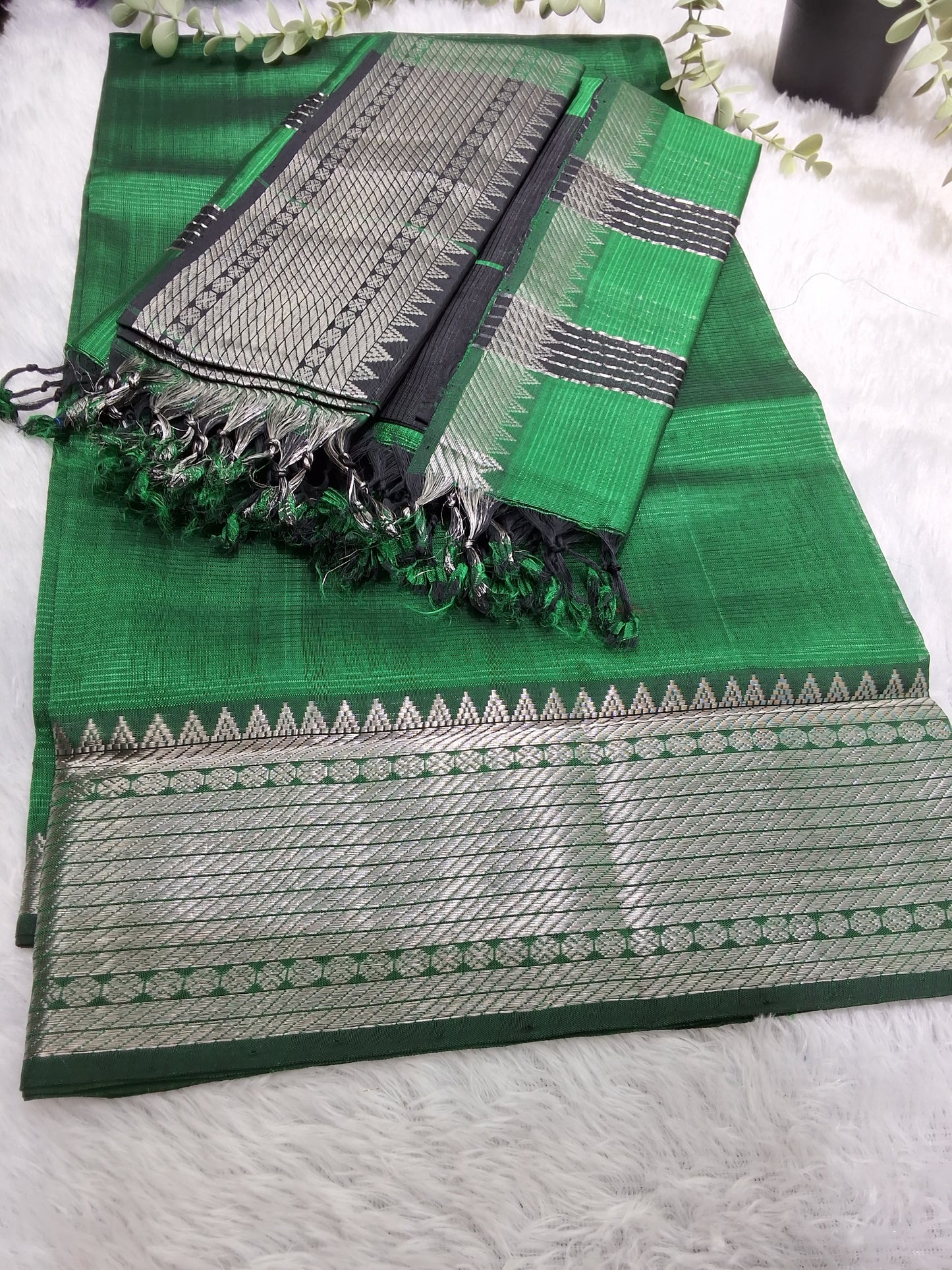 Rs0074-3 Mangalagiri pattu handloom big border dressmaterials
