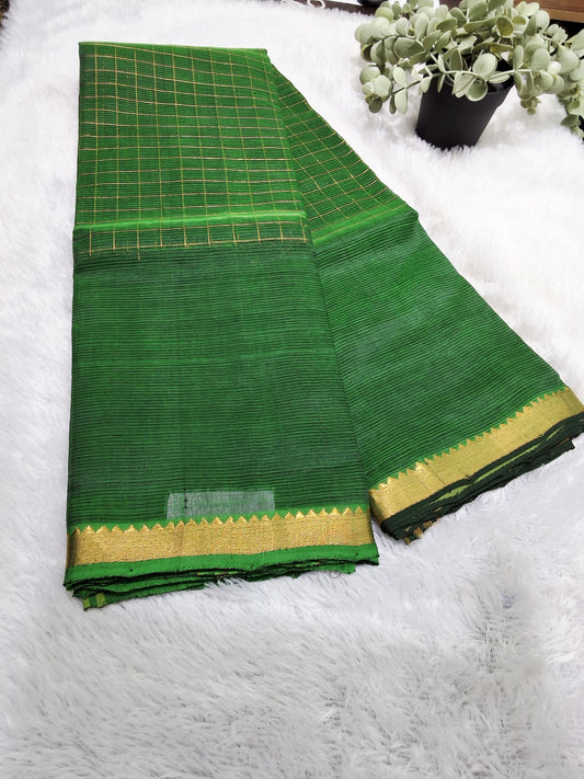 Rs0024-7 Mangalagiri pattu handloom missing  checks  sarees