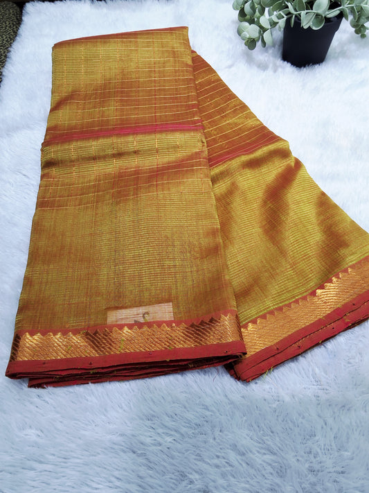 Rs0024-5 Mangalagiri pattu handloom missing checks sarees